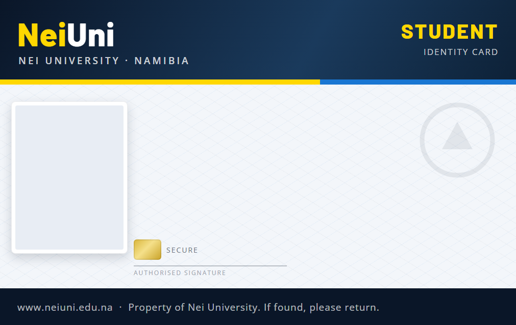 NeiUni student card template